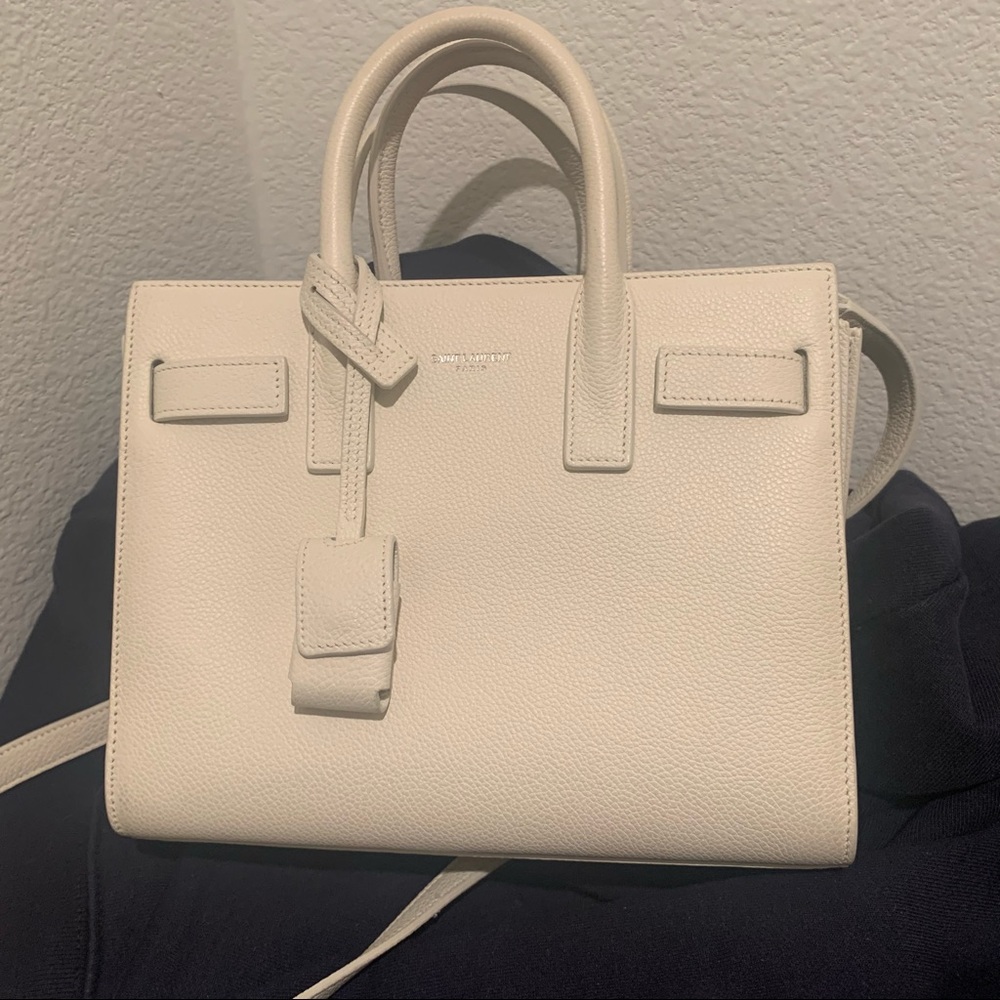 Saint Laurent Paris white nano Sac De Jour tote